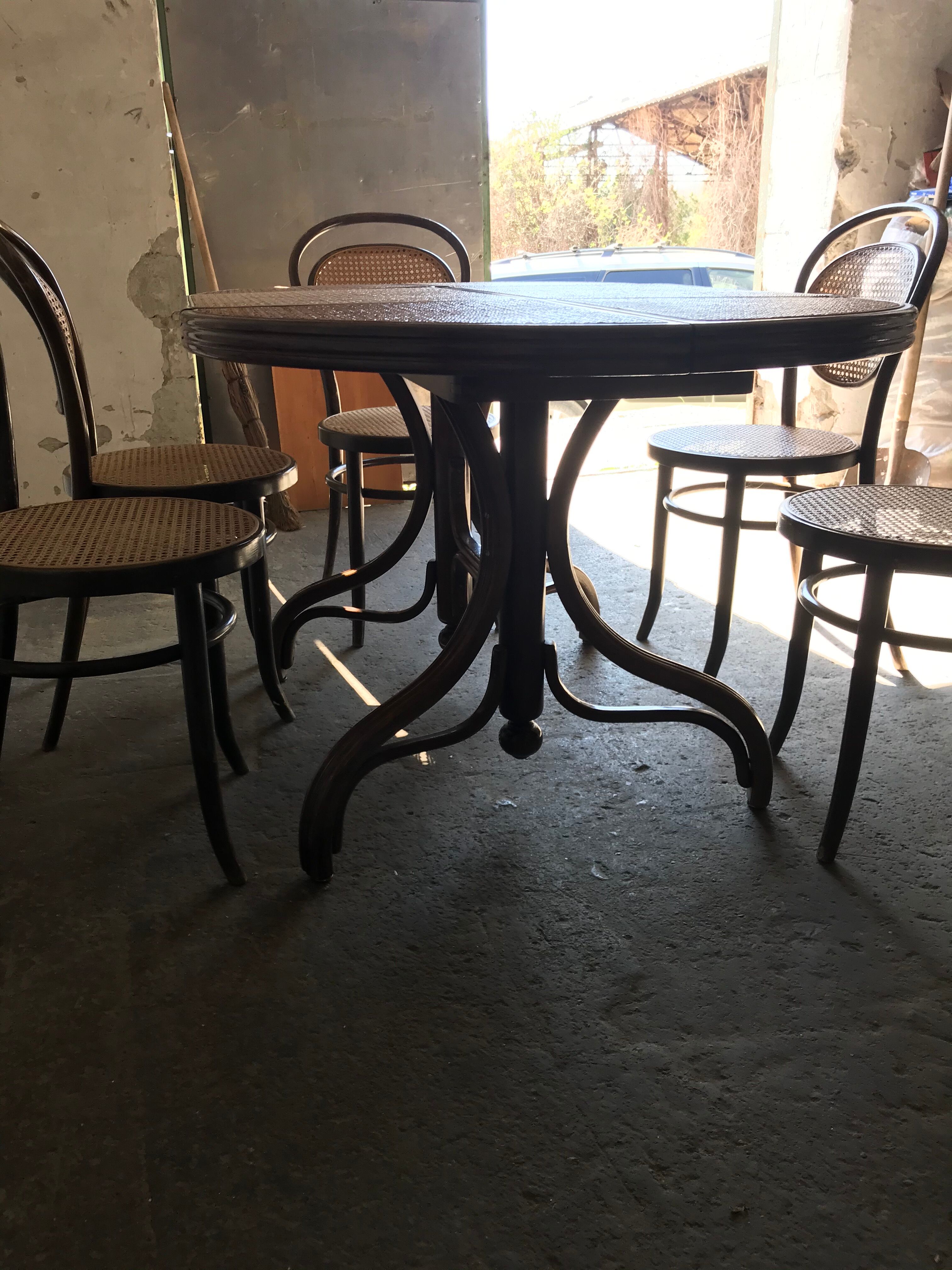 Table à manger ovale avec 6 chaises, Allemagne, années 1970