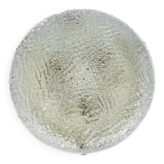 Round Frosted Glass Ceiling Light Murano, Kaiser, Germany, 1970s