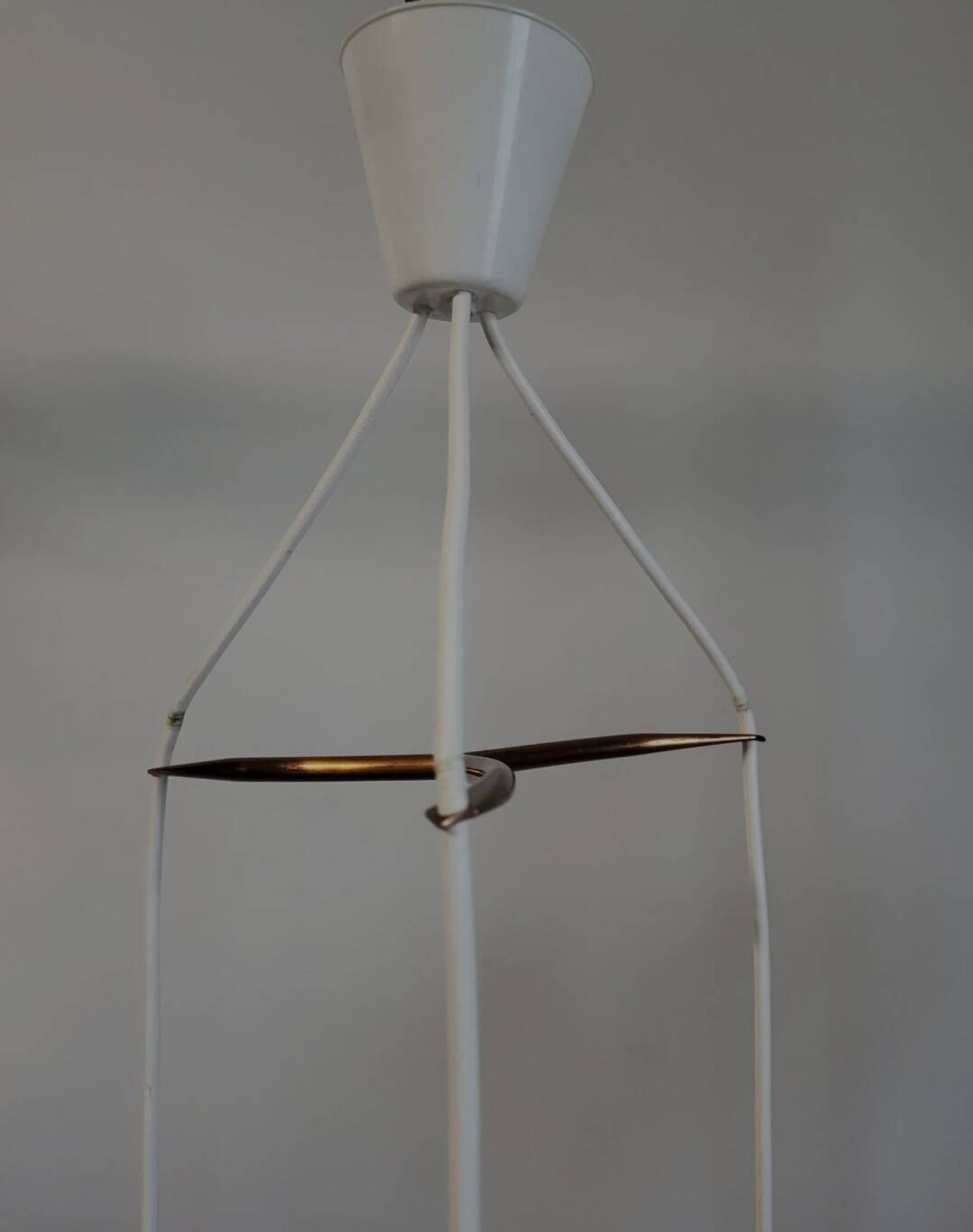 Vintage Scandinavian suspension in plexiglass and copper, probably Danish.