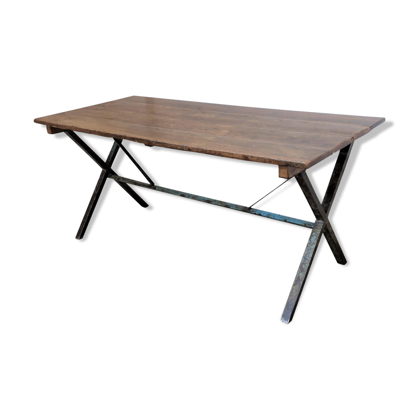 Table à pieds croisées industrielle