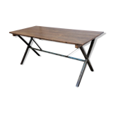 Table à pieds croisées industrielle