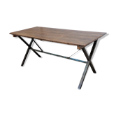 Table à pieds croisées industrielle