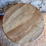 Carved ash wood side table