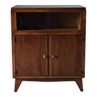 Low cabinet with compass feet, vintage oak