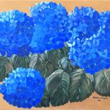 Table blue hydrangeas