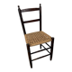 Chaise vintage en bois et paille tressée