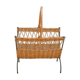 Magazine rack, iron and wicker 60 years