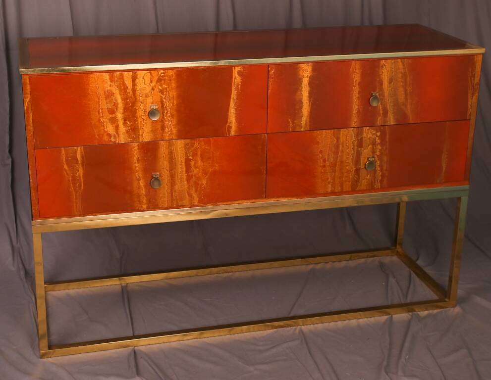 Maison JANSEN Commode en laque nuagée vers 1970