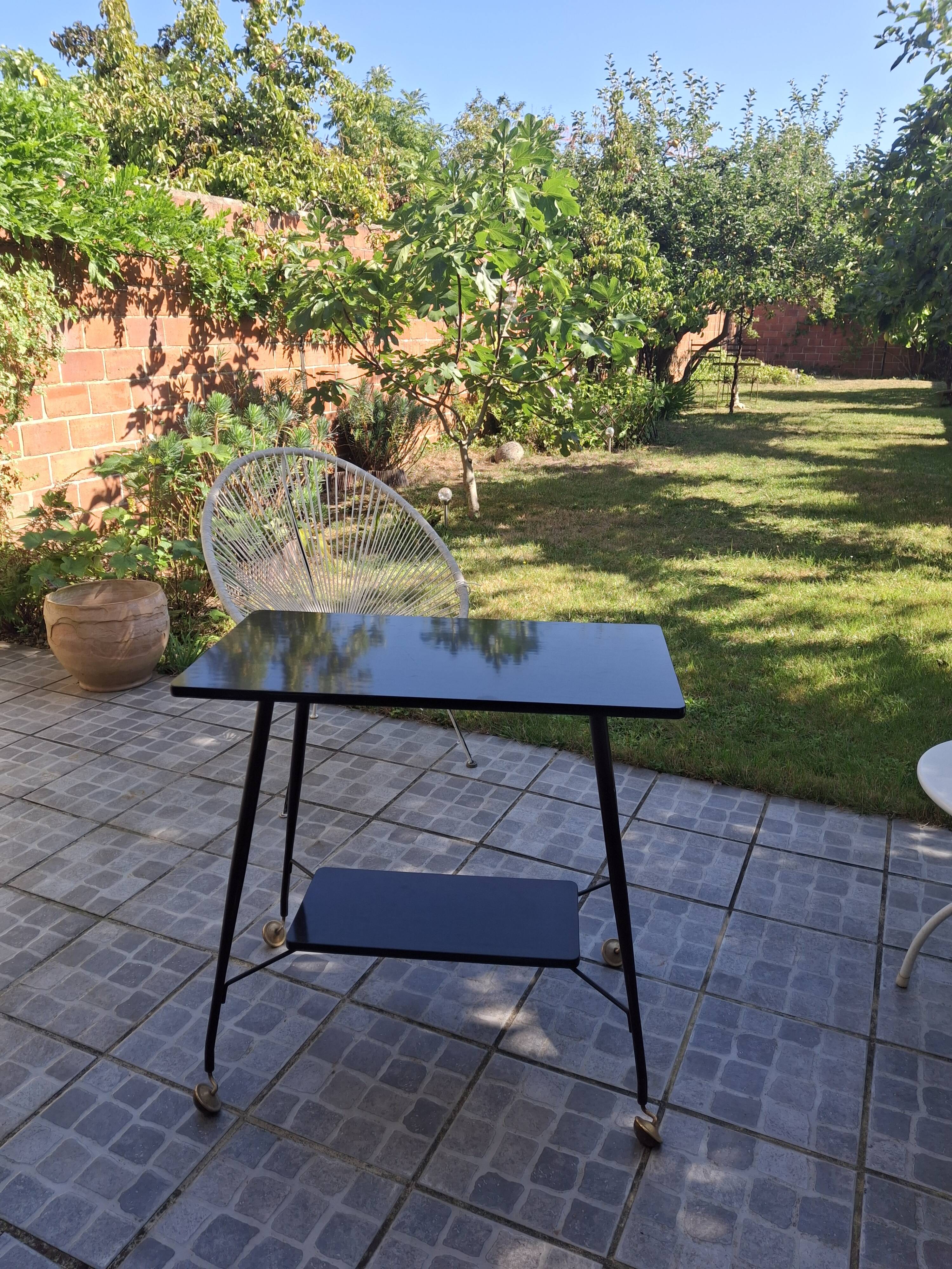 Vintage rolling dessert trolley