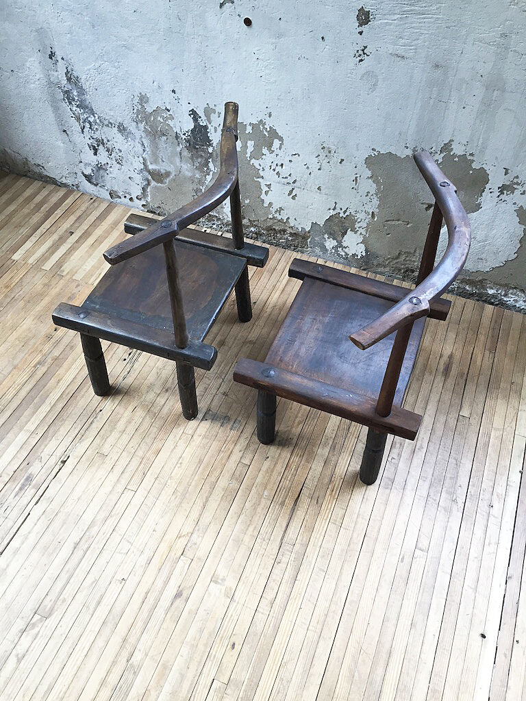 Pair of Ivory Coast chairs 50s