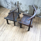 Pair of Ivory Coast chairs 50s