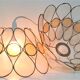 Pair of Capiz mother-of-pearl lampshade and vintage gilded metal