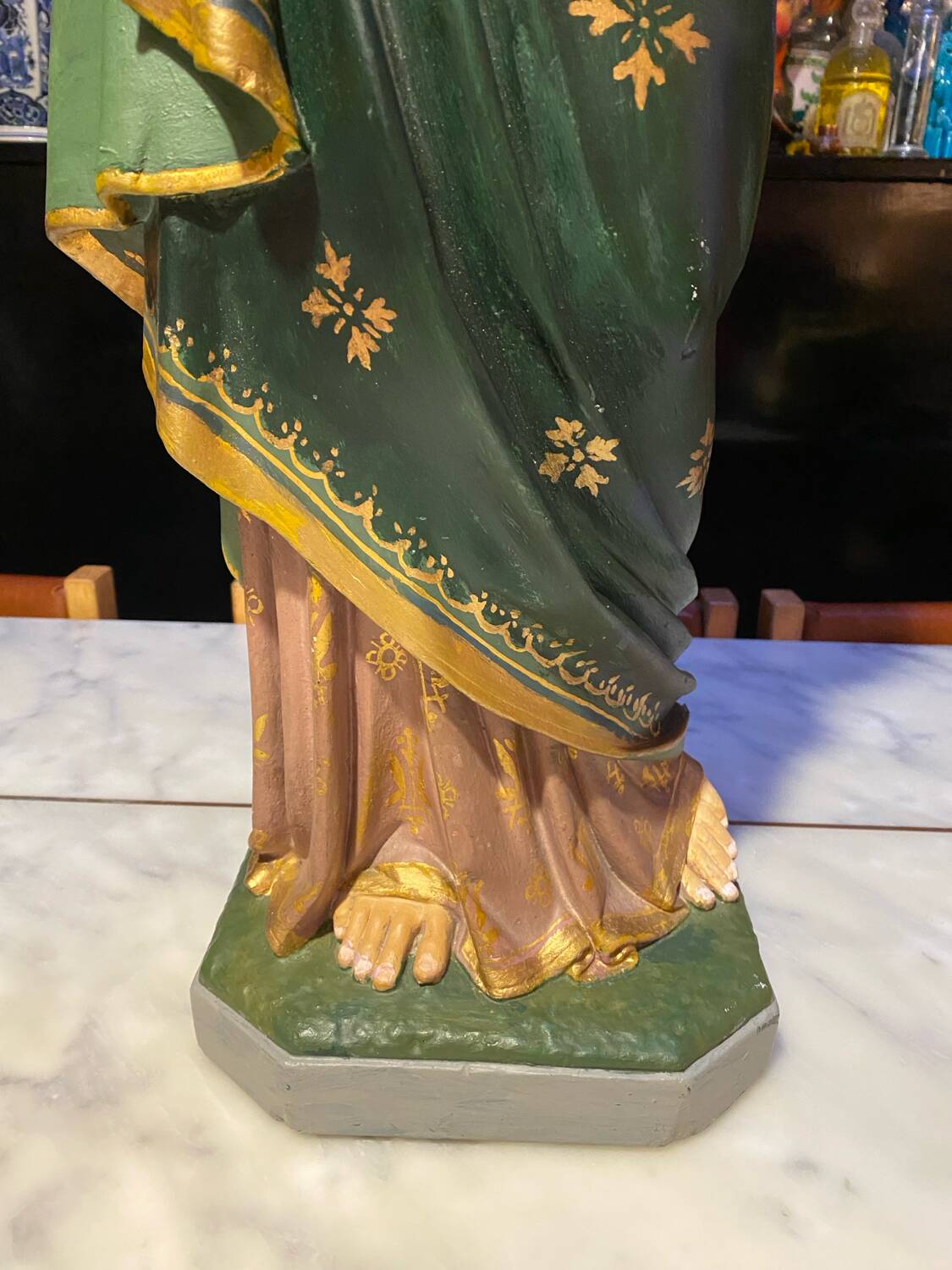 Large polychrome plaster statue of Jesus Christ
