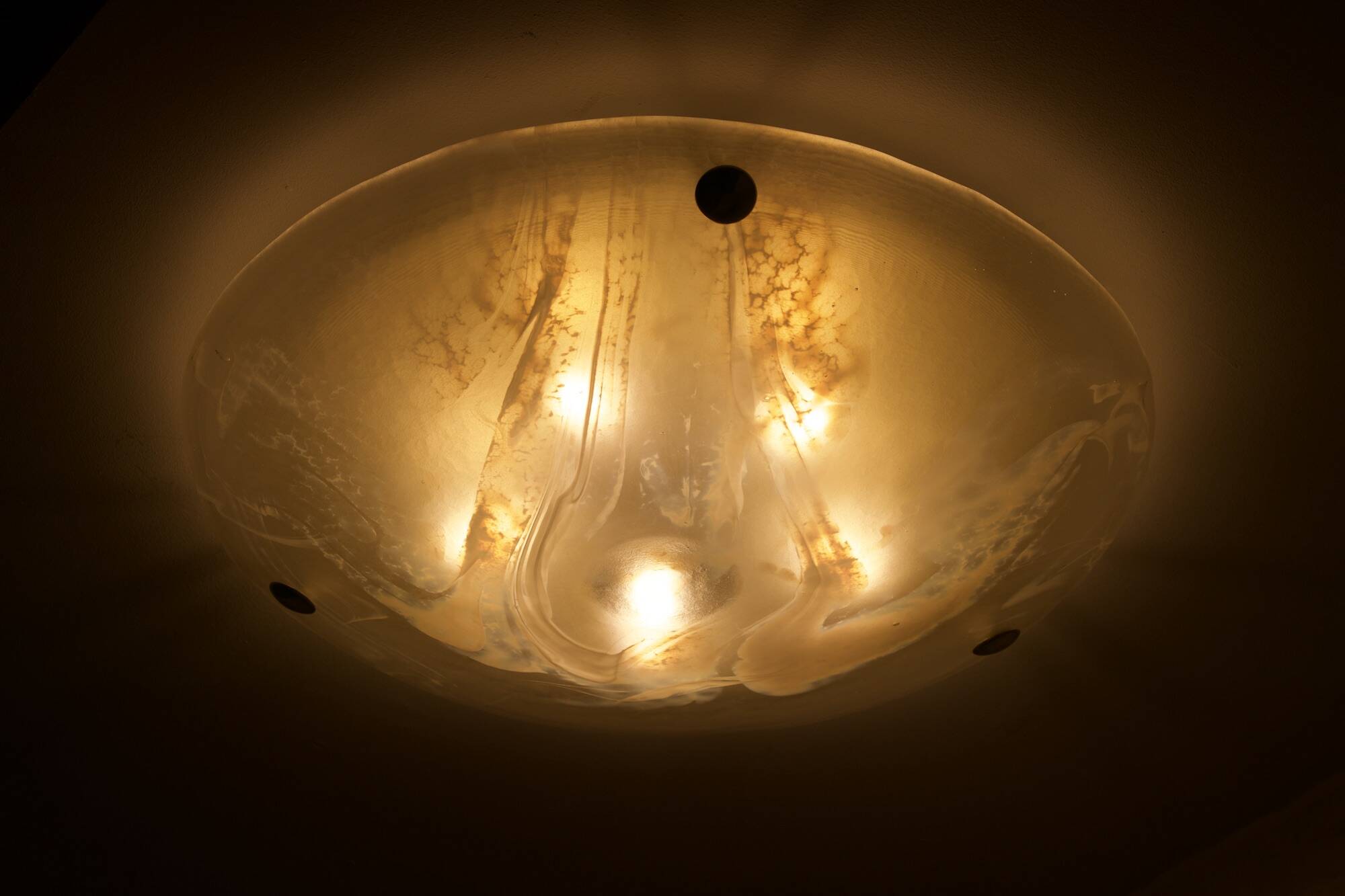Brass and Murano ceiling light, 1970's.