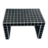 Table basse carrelage mosaïque noir et joint blanc