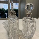 Pair of Decanters in crystal and silverware