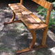 Old solid oak church pew
