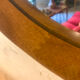 Scandinavian round mirror in teak