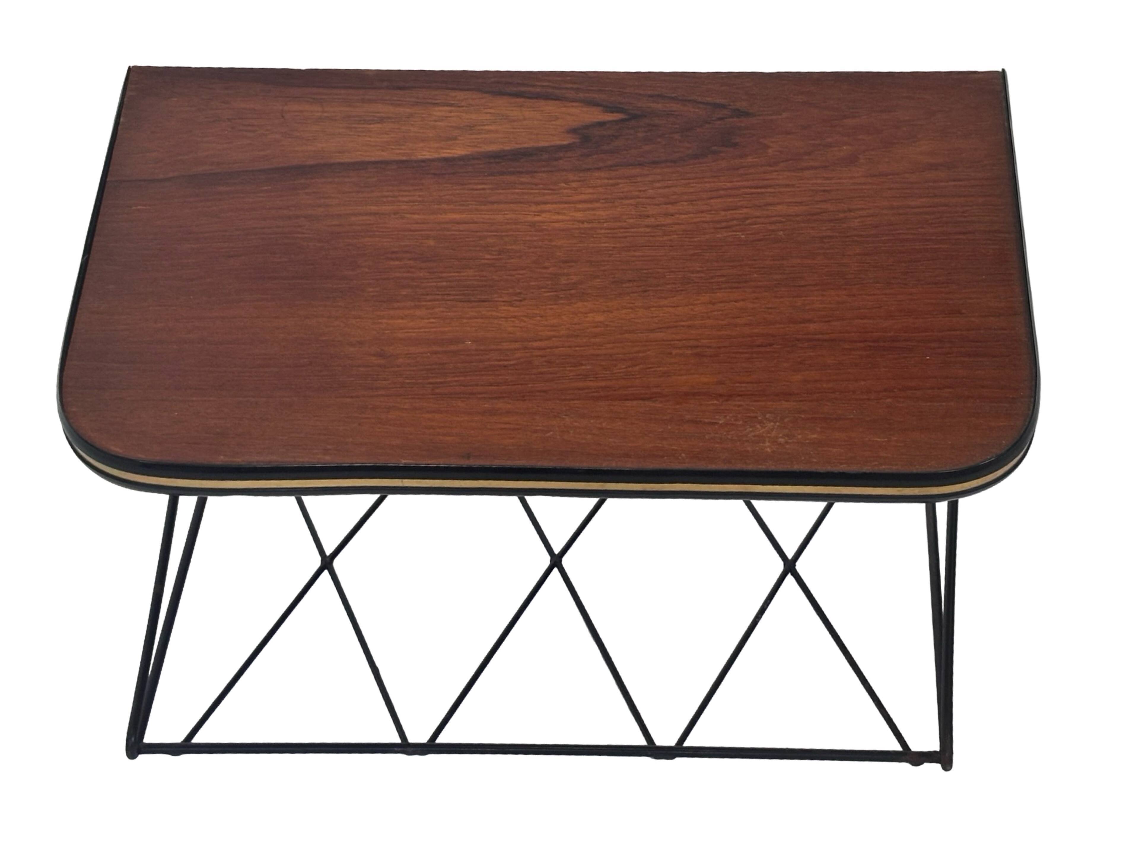Vintage Floating Wall Shelf with Drawer, Teak String Rack 60's design