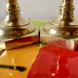 Pair of old brass candlesticks