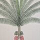 La Roche Laffitte (Born in 1943) - Watercolour drawing on silk - Palm tree