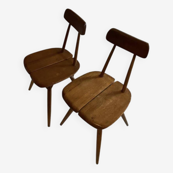 Set of 2 Tapiovaara wooden chairs