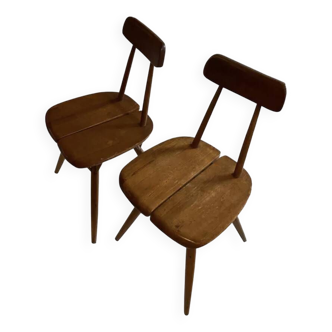 Set of 2 Tapiovaara wooden chairs