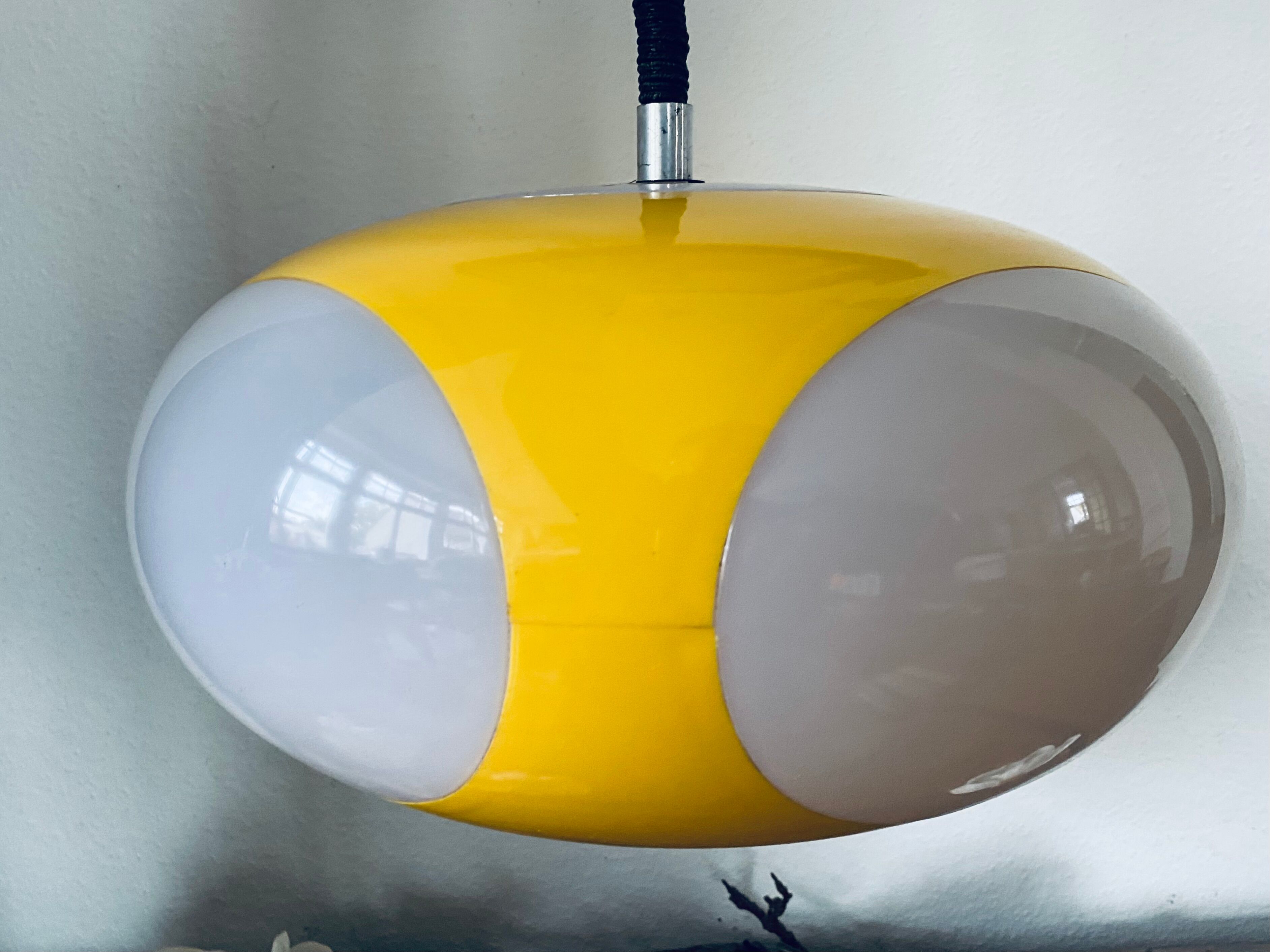 Vintage Yellow Plastic Ufo Ceiling Lamp by Luigi Colani for Massiv, Belgium, 1970s