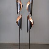 Pair of Space Age Stainless Steel Street Lights - 70s