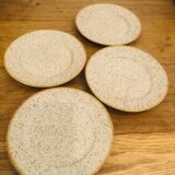 assiettes à dessert Tulowice Poland vintage grès moucheté