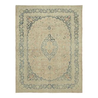 Hand-knotted persian vintage 1970s 305 cm x 390 cm beige wool carpet