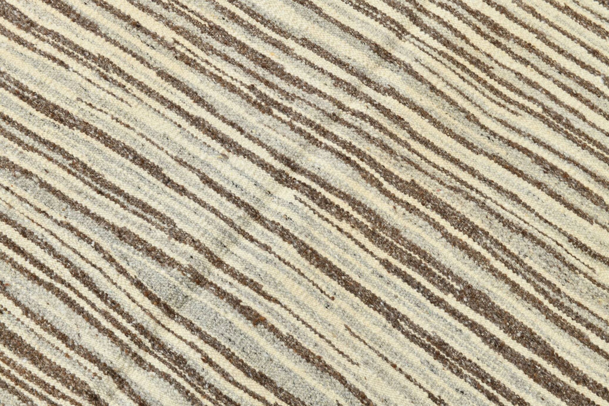 Beige Brown Ethnic Vintage Kilim Rug, 242x311Cm