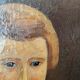 Oil on canvas gilded wooden frame old portrait of a young girl classic