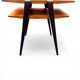 Table d’appoint / chevet scandinave à double plateau Suède 1960
