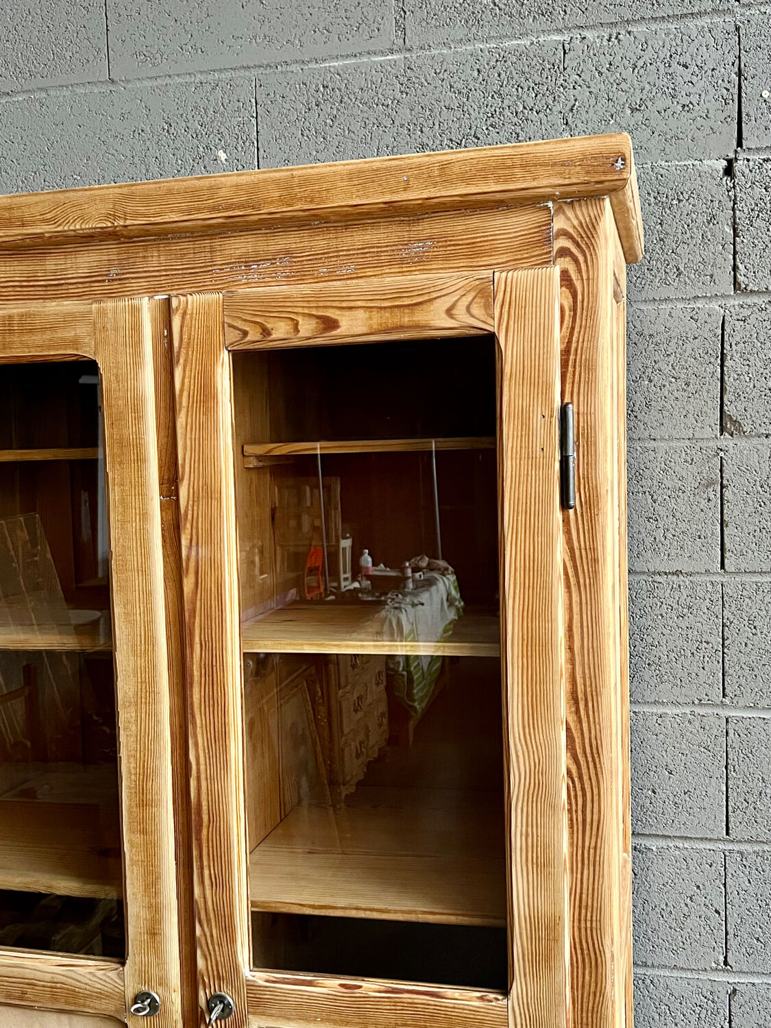 Antique pharmacy display case