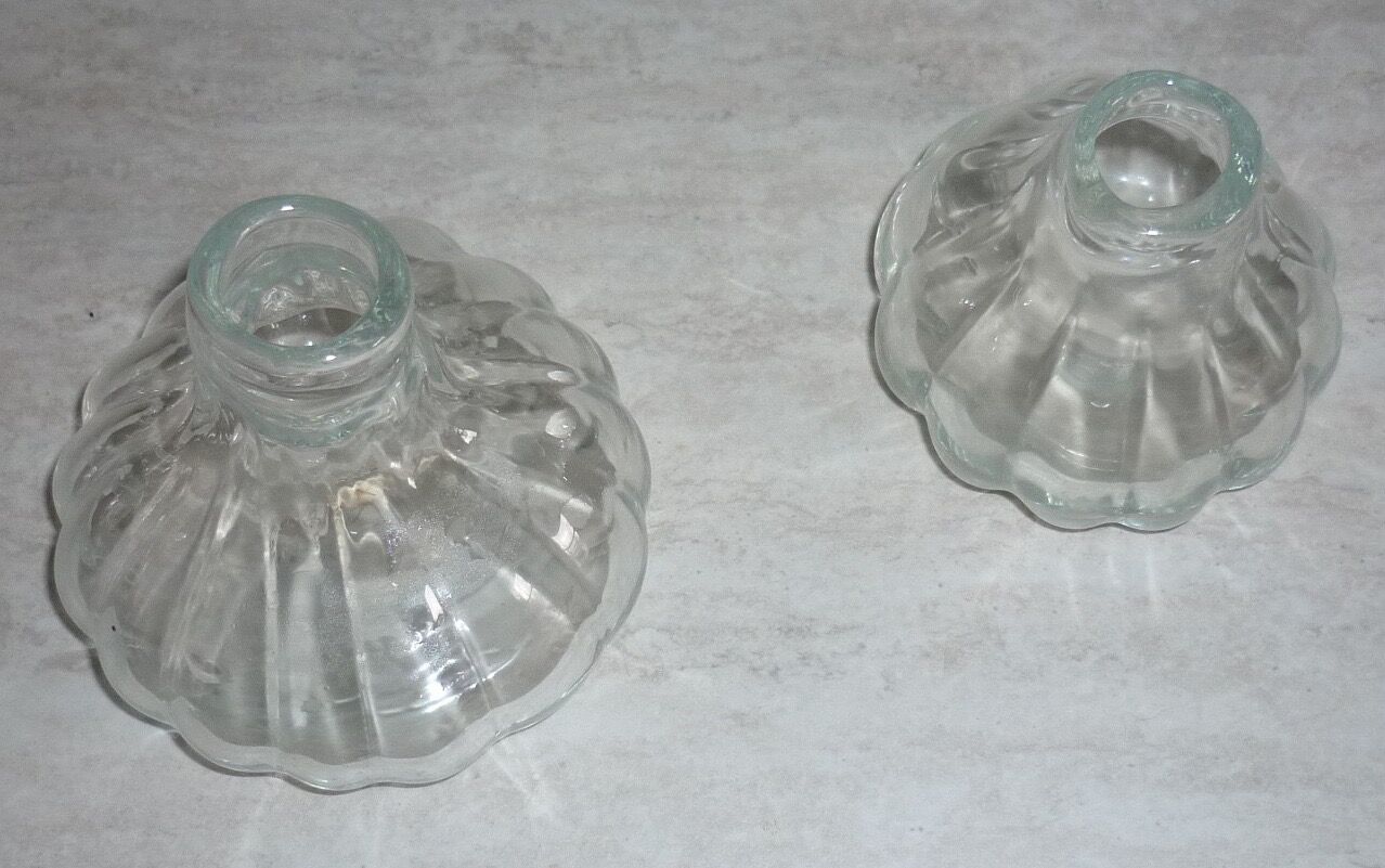 Ensemble de 2 vases en verre soufflé transparent