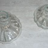 Set of 2 transparent blown glass vases