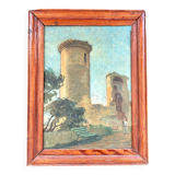 Old painting of the park walker