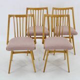 1960s Antonin Suman Set of Four Dining chairs in Beech Wood , Czechoslovakia