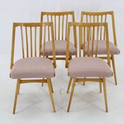 1960s Antonin Suman Set of Four Dining chairs in Beech Wood , Czechoslovakia