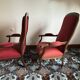 Lot of red velvet Voltaire armchairs