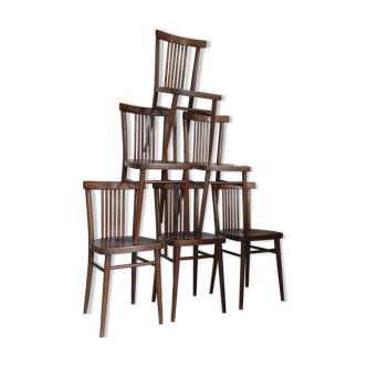 Suite of six bistro chairs