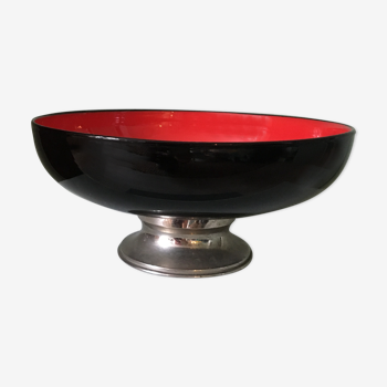 Vintage foot black and red ceramic metal cut