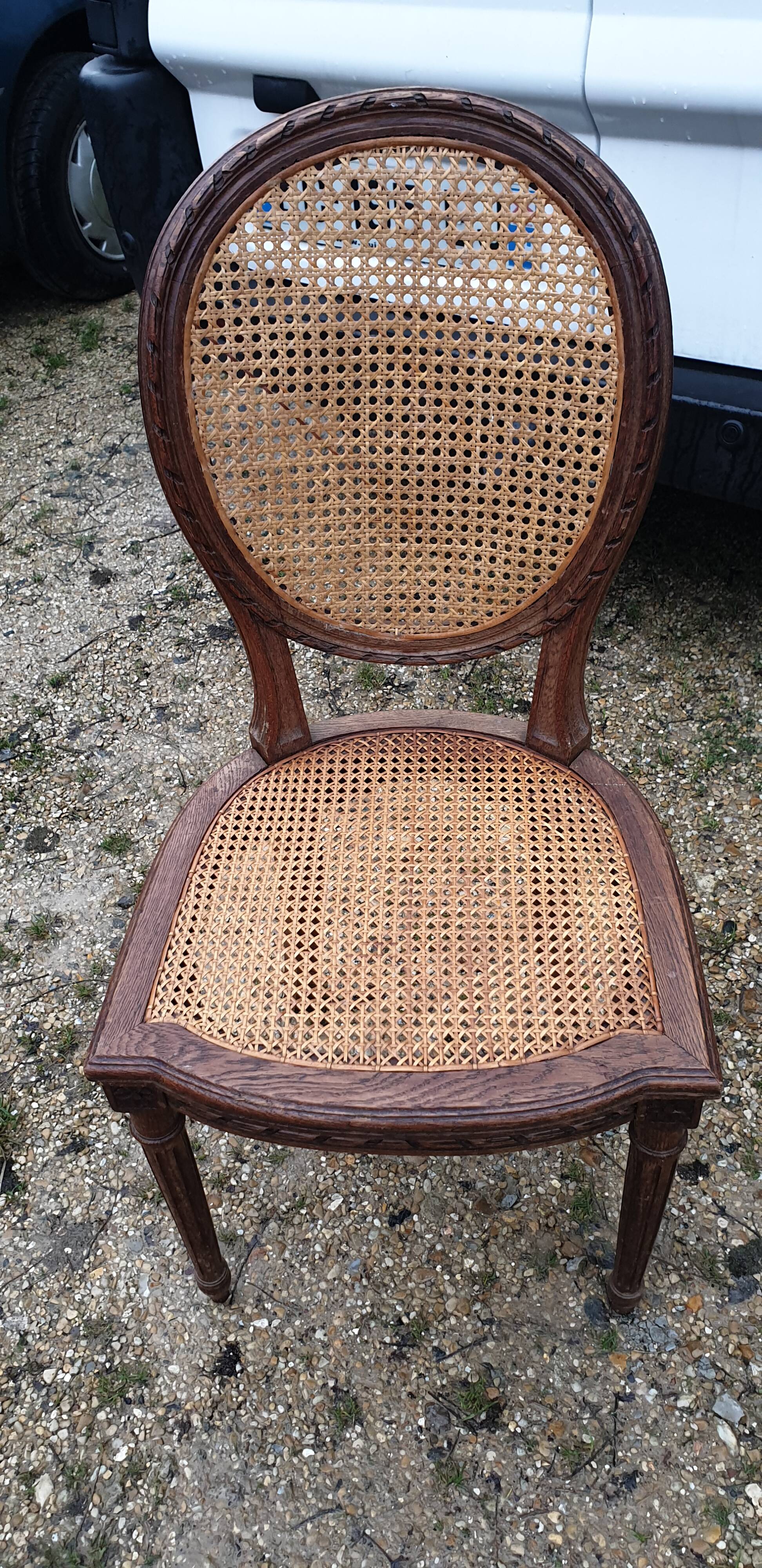 Louis XVI caned chair