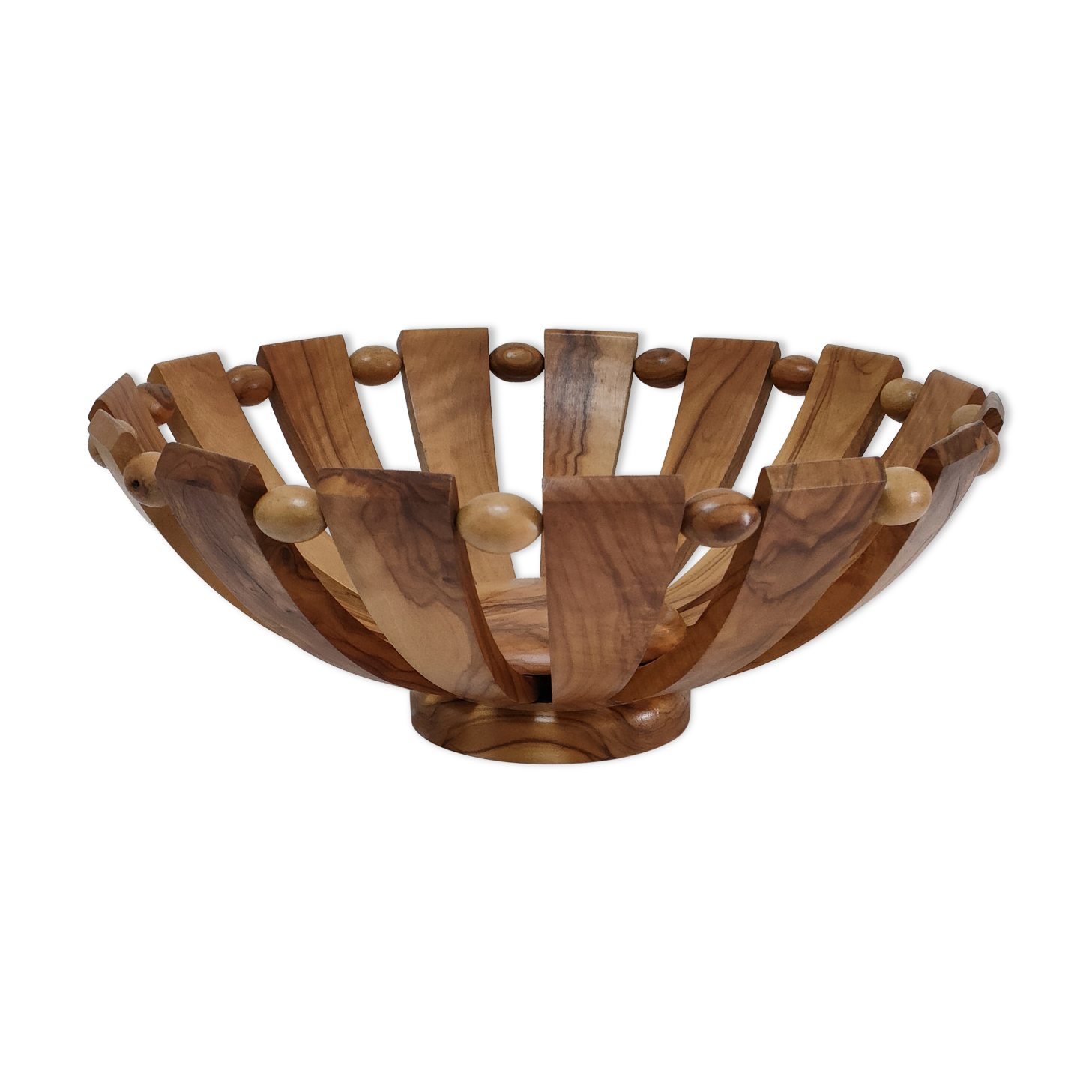 Fruit cup in olive wood vintage design
