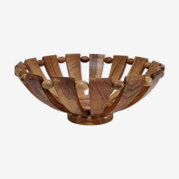 Fruit cup in olive wood vintage design