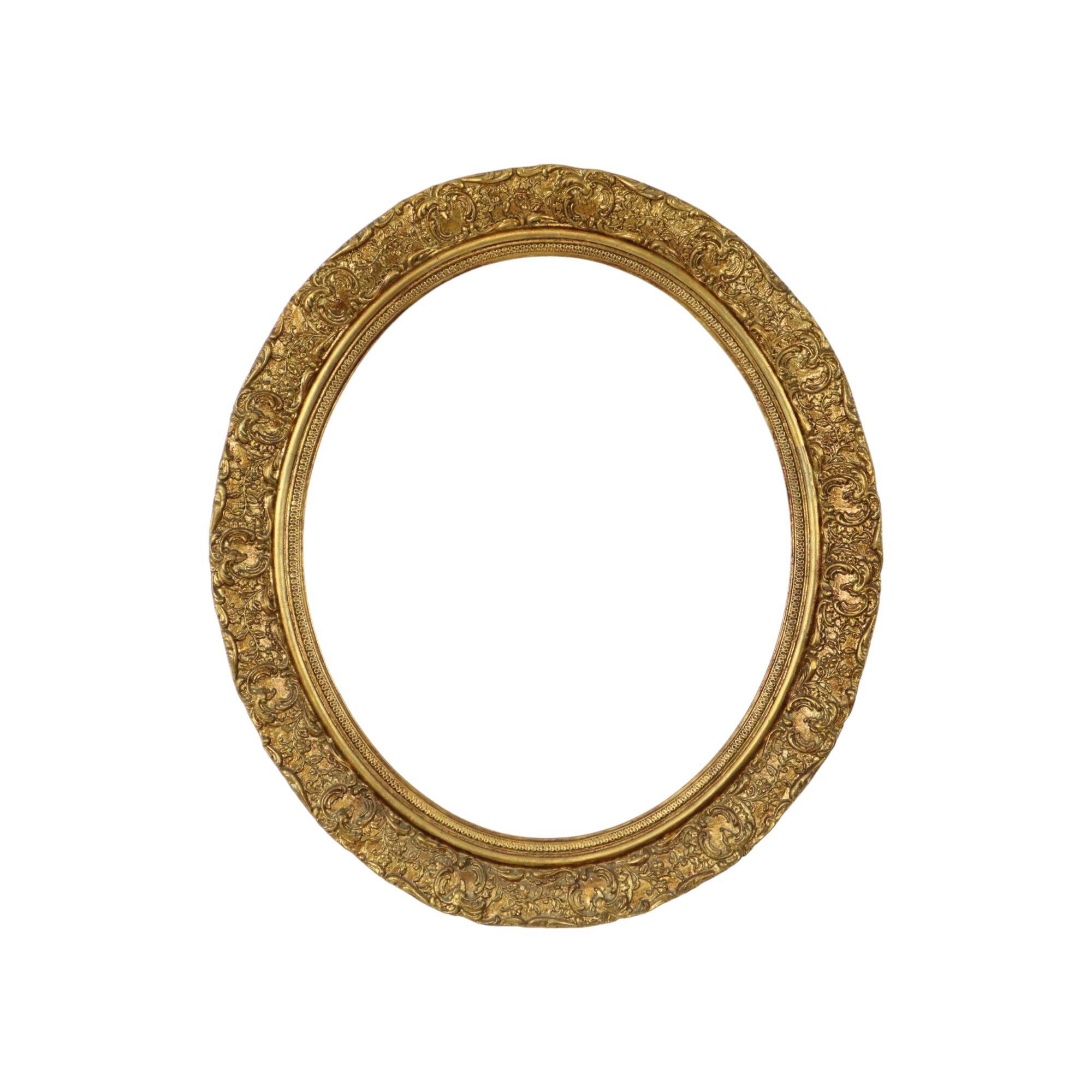 Oval Gold Baroque Frame Classic Rococo Plaster France 58x51cm