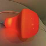 Red Opaline Glass Pendant Light 1970 Space Age Ceiling Lamp Free Form Orange