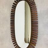 Miroir soleil rotin ovale 102 x 51 cm style jungle chic