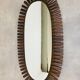Oval rattan sun mirror 102 x 51 cm jungle chic style